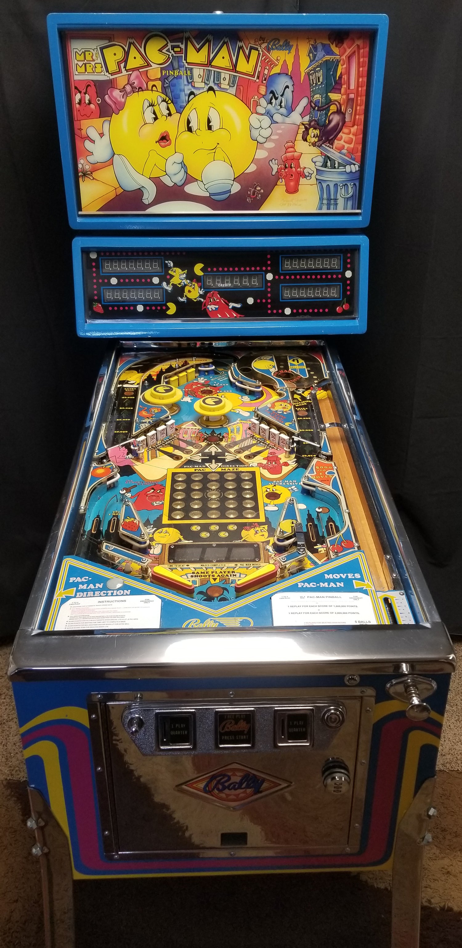 Mr. and Mrs. Pacman (FULLY RESTORED Bally 1982 - Pinball805