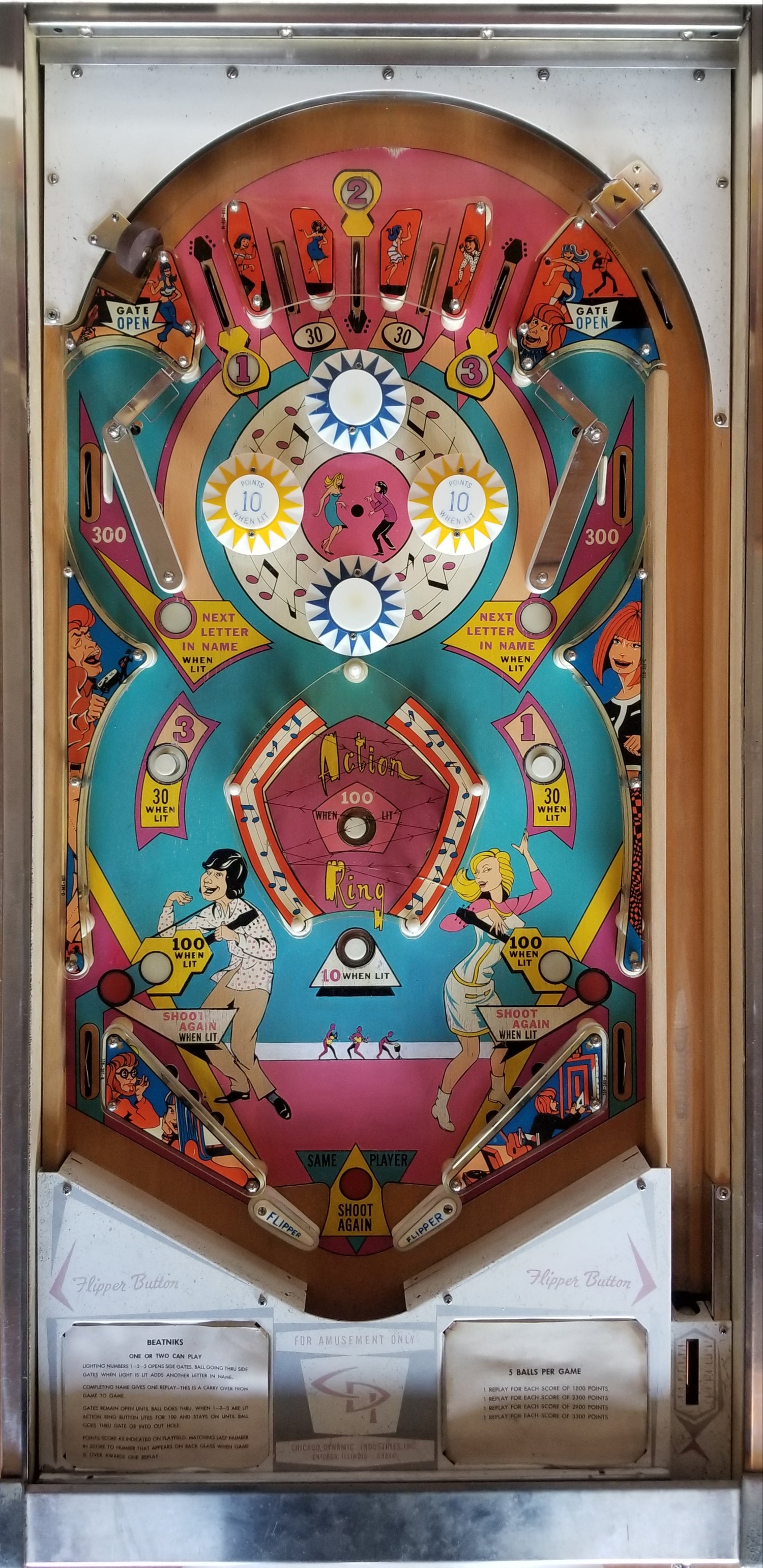 Beatniks Chicago Coin 1967 - Pinball805