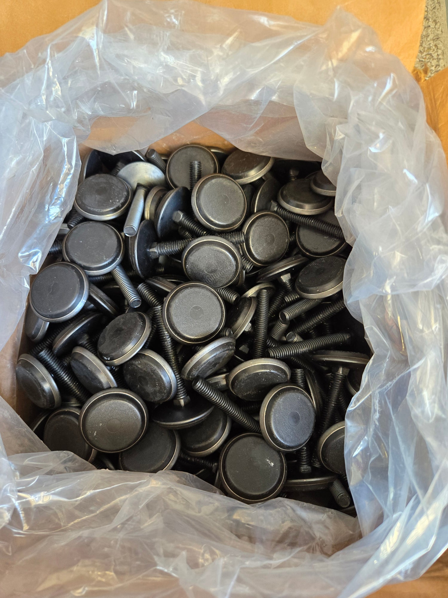 New Box of 200 Heavy Duty 2 1/2" Black Leg Levelers for Pinball & Arcade Cabinet Games