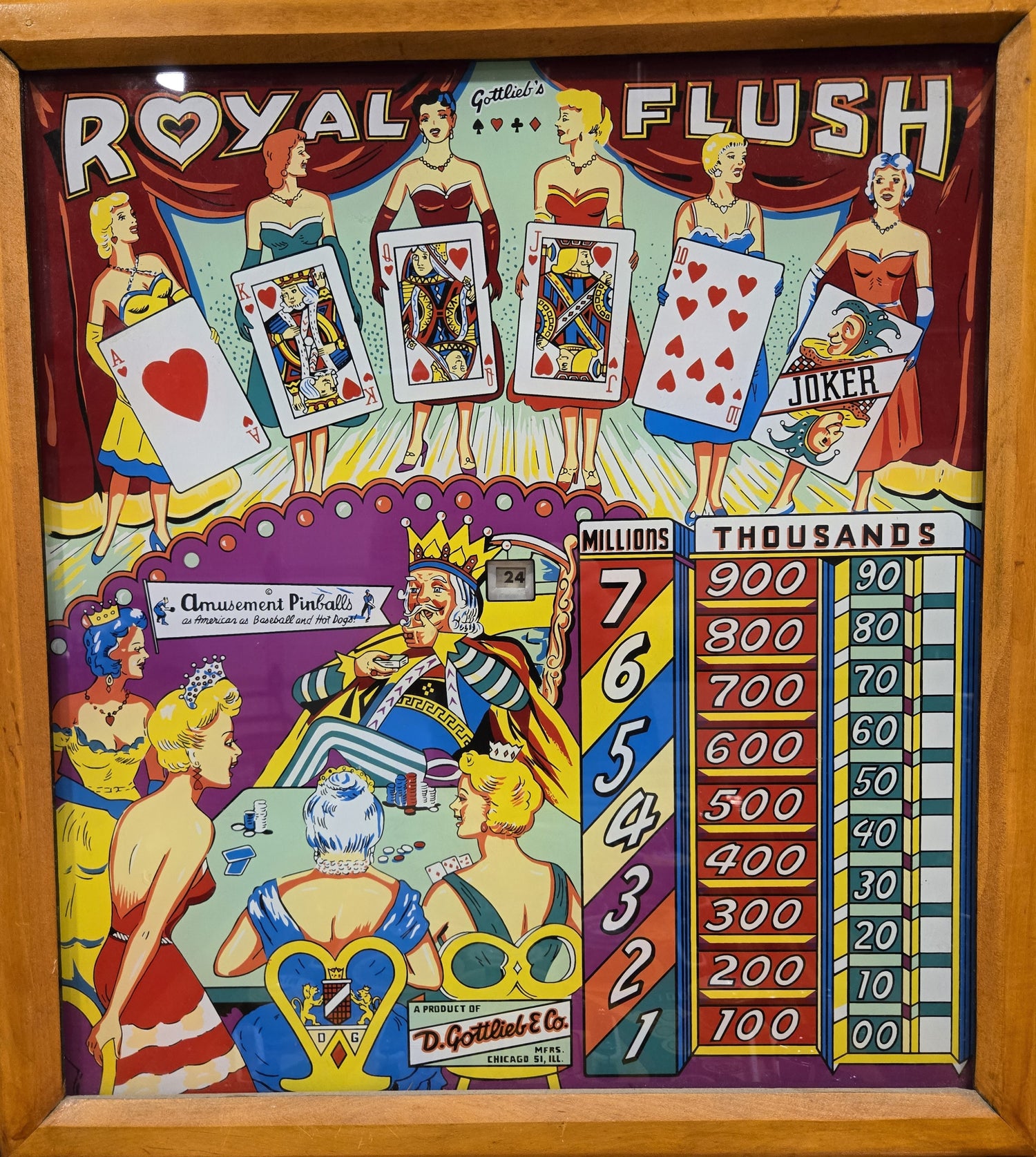 Royal Flush (Refurbished Wood Rail) Gottlieb 1957
