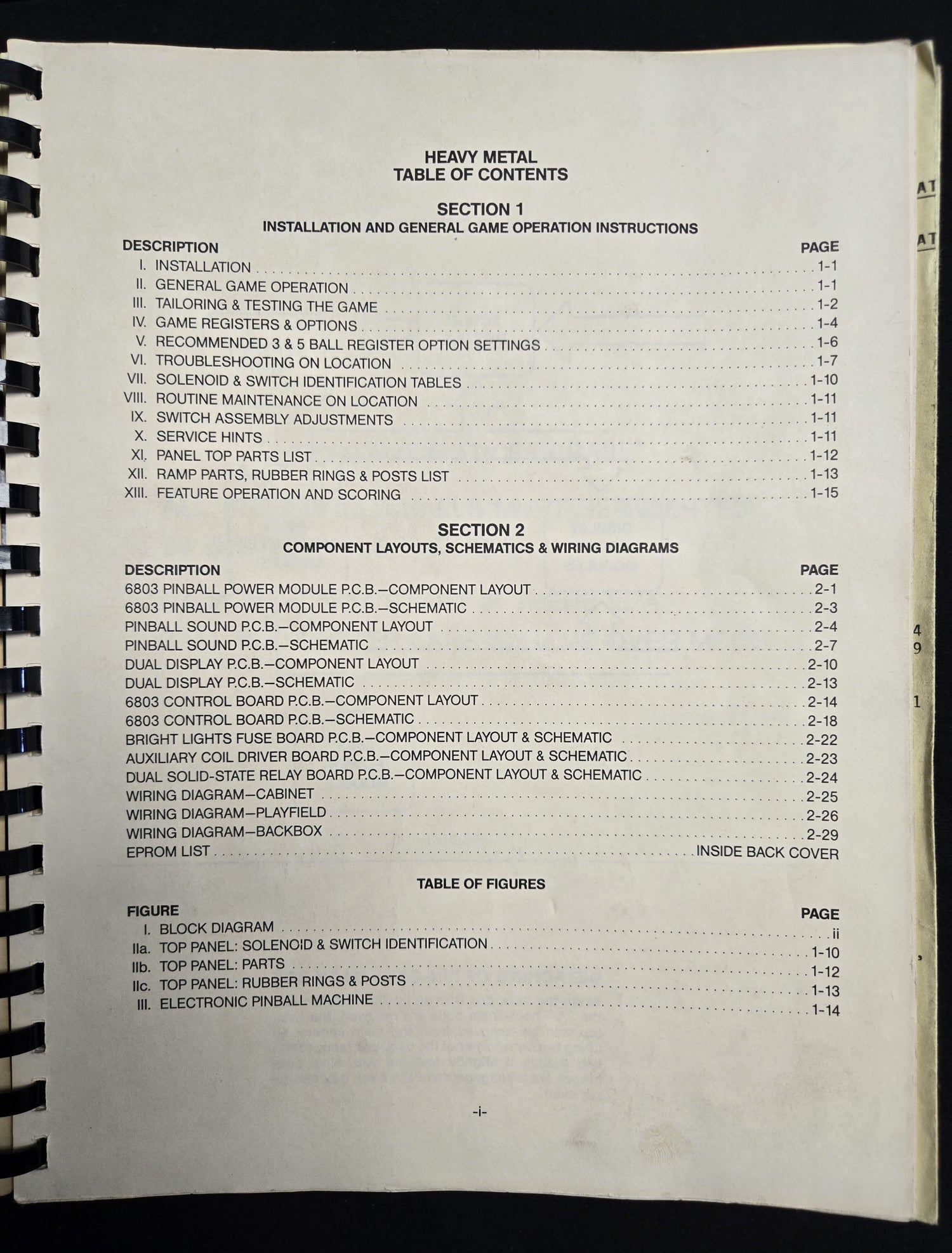 Original 1987 Bally Heavy Metal Meltdown Pinball Manual & Schematics
