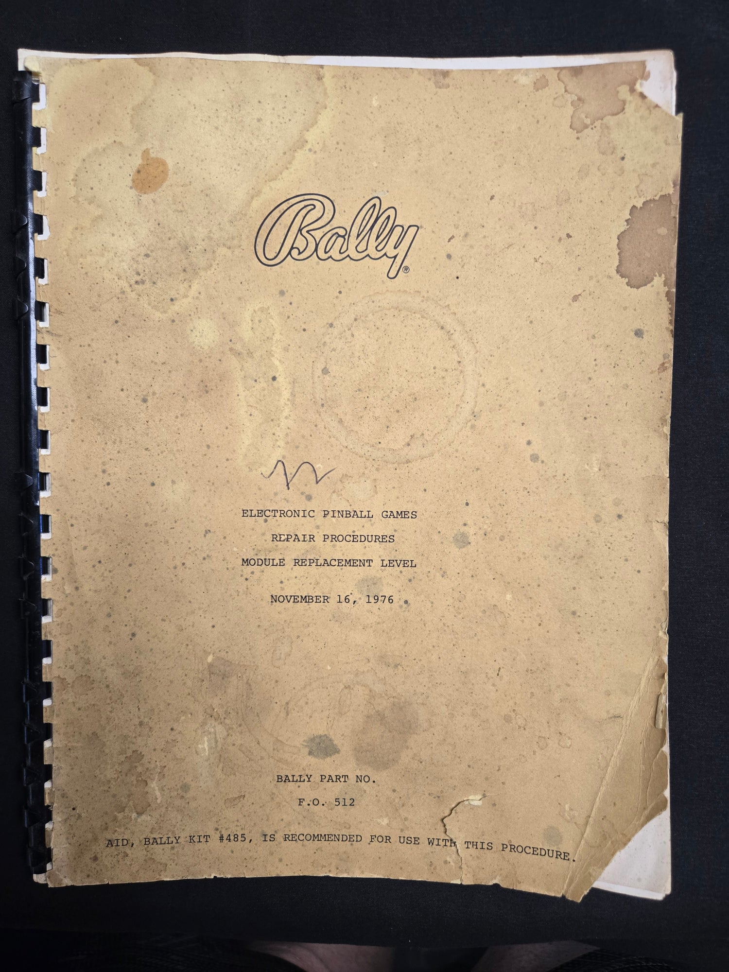 Original 1976 Bally Electronic Pinball Games Repair Procedures Module Replacement Level