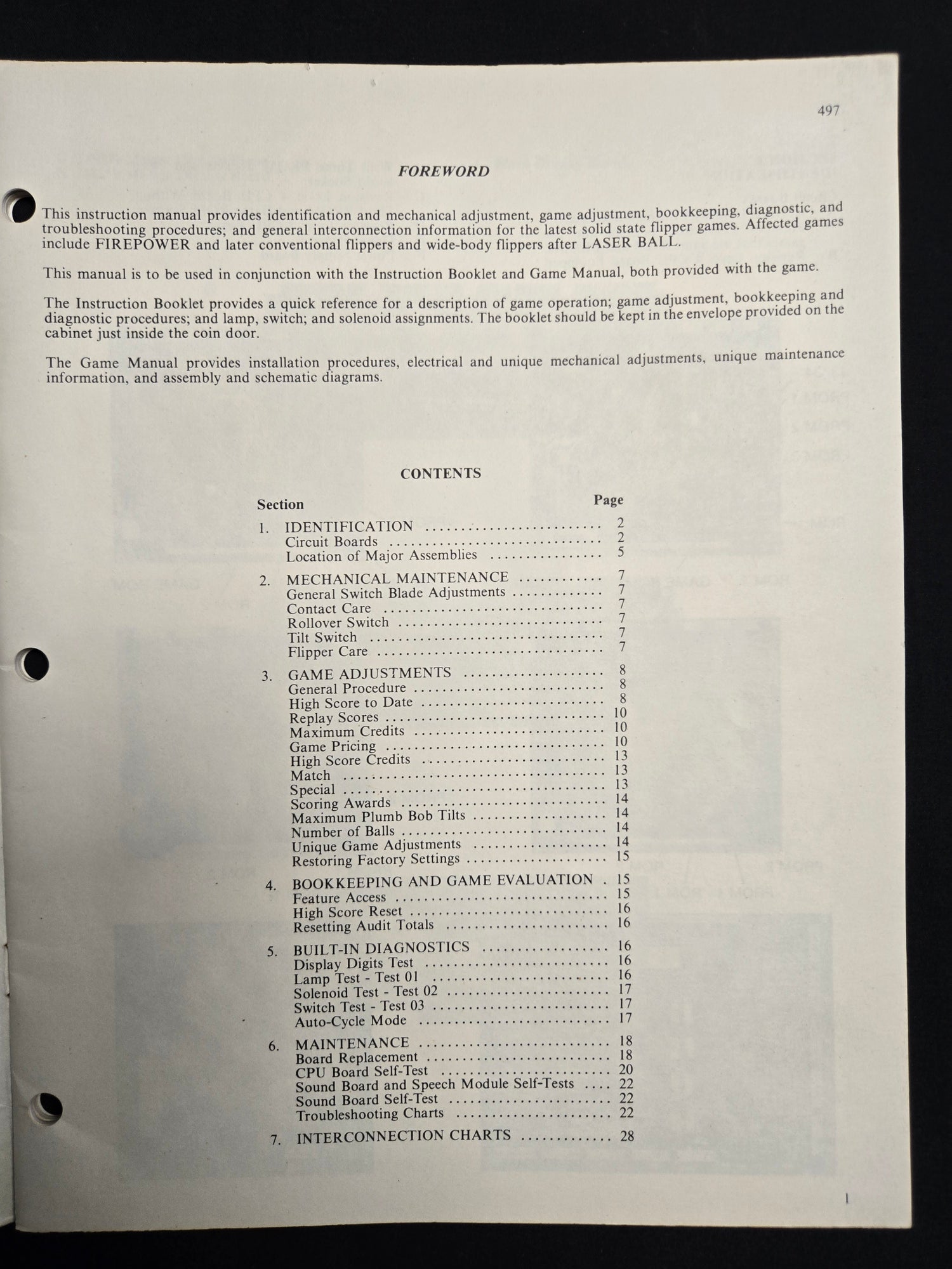 Original 1980 Williams Solid State Flipper Maintenance Manual Firepower & Later
