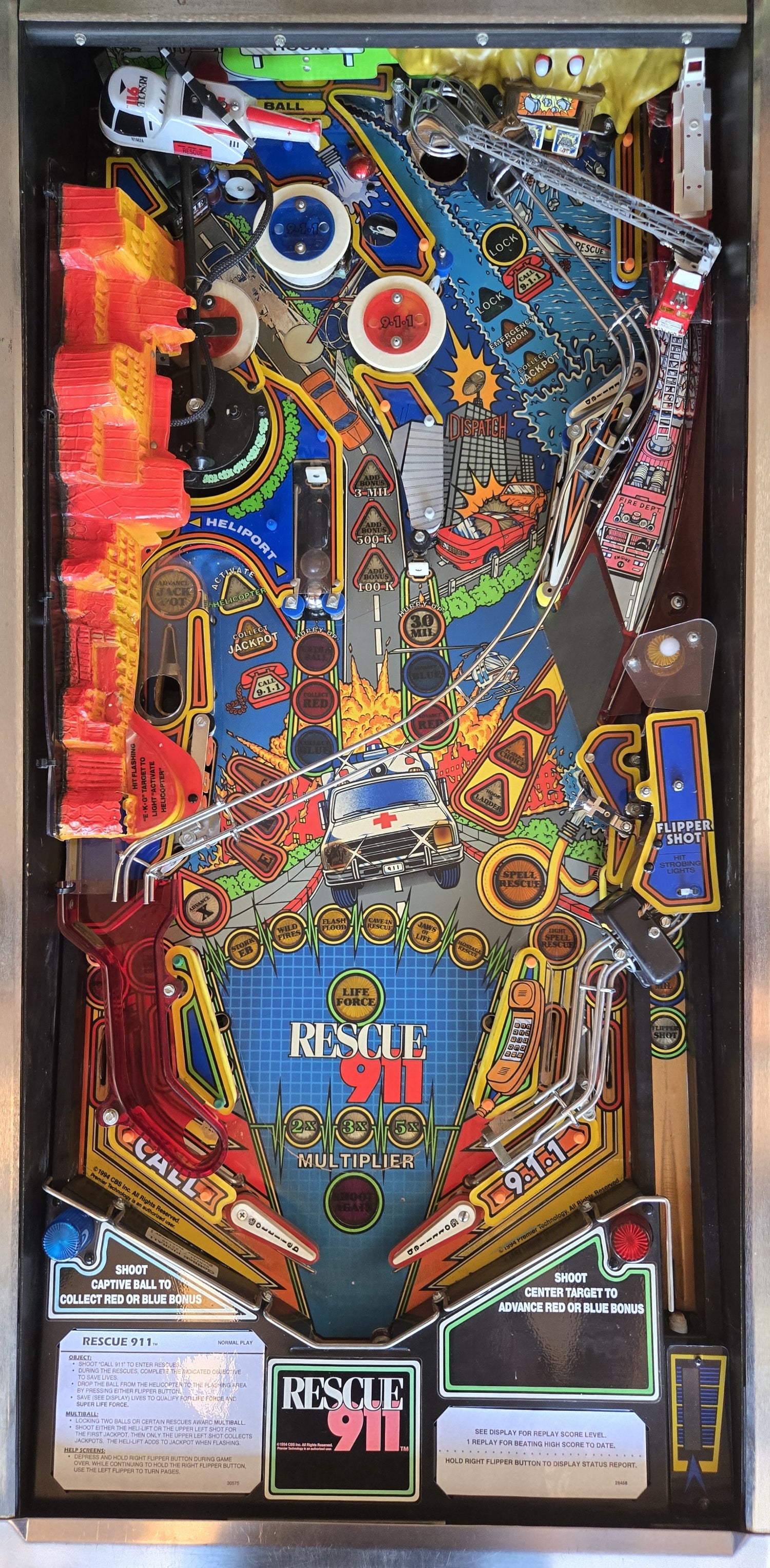 Rescue 911 (Refurbished) Gottlieb 1994