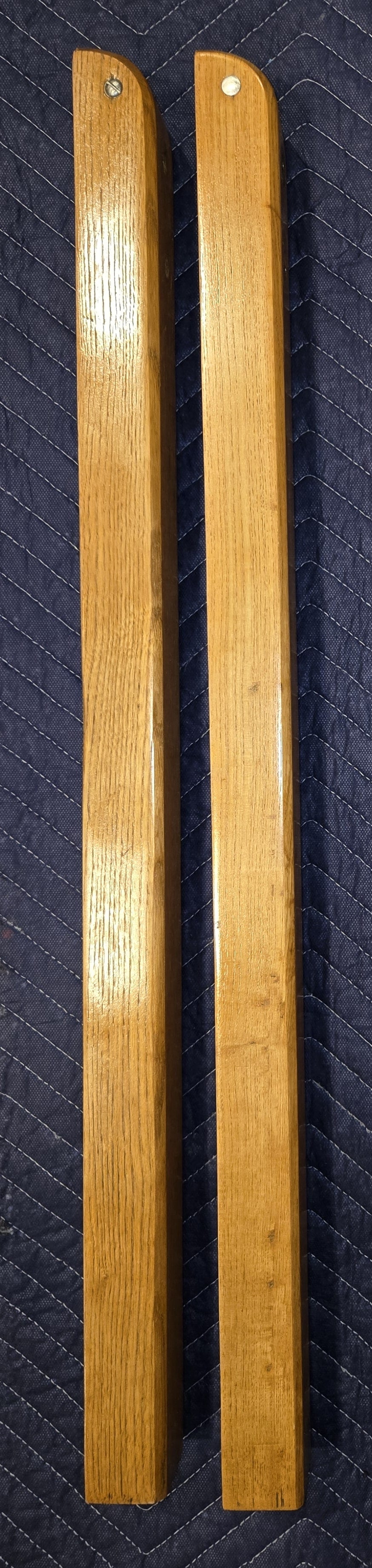 Pair of Reconditioned Antique Wood Pinball Legs for a Woodrail Pinball Machine 31 inch Length