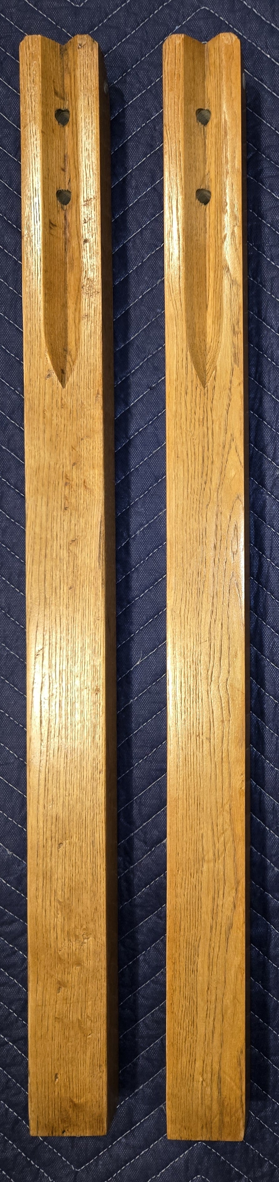 Pair of Reconditioned Antique Wood Pinball Legs for a Woodrail Pinball Machine 31 inch Length
