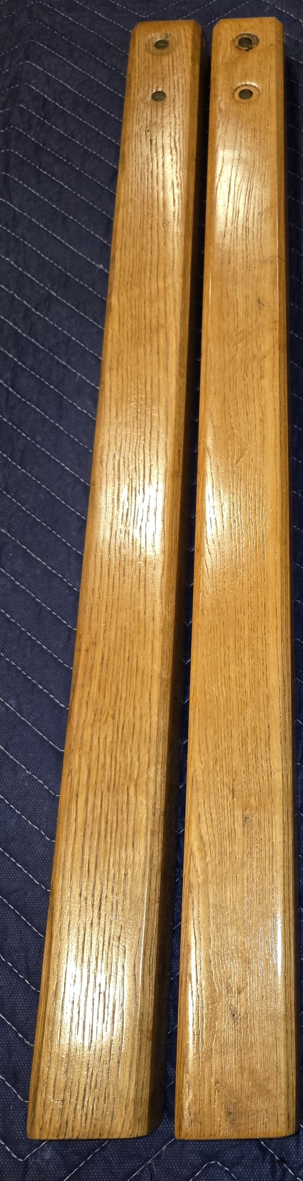 Pair of Reconditioned Antique Wood Pinball Legs for a Woodrail Pinball Machine 31 inch Length