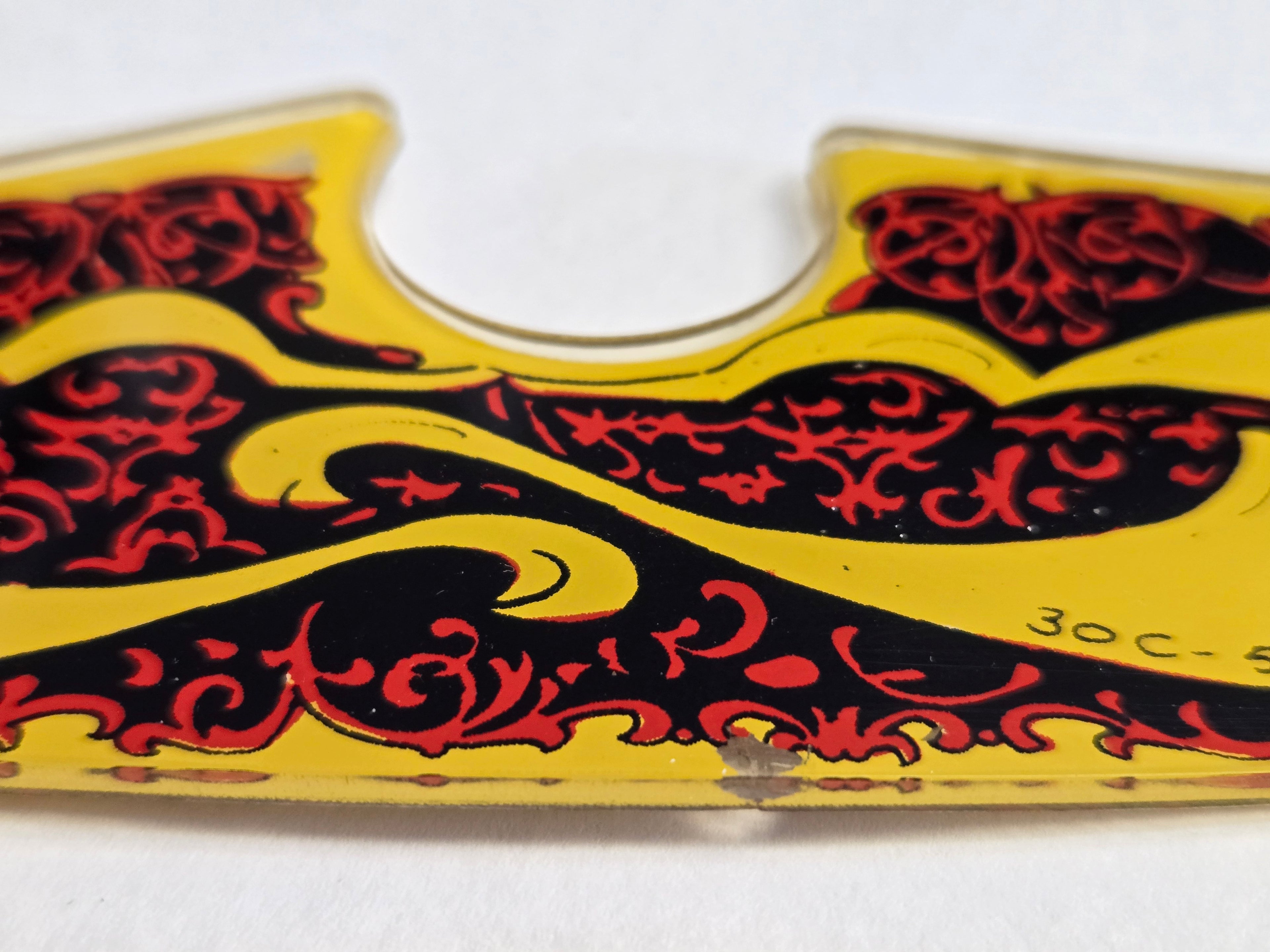 Black Knight Pinball (Williams, 1980) Original Playfield Plastic 30C-500-8 (Slightly Damaged)