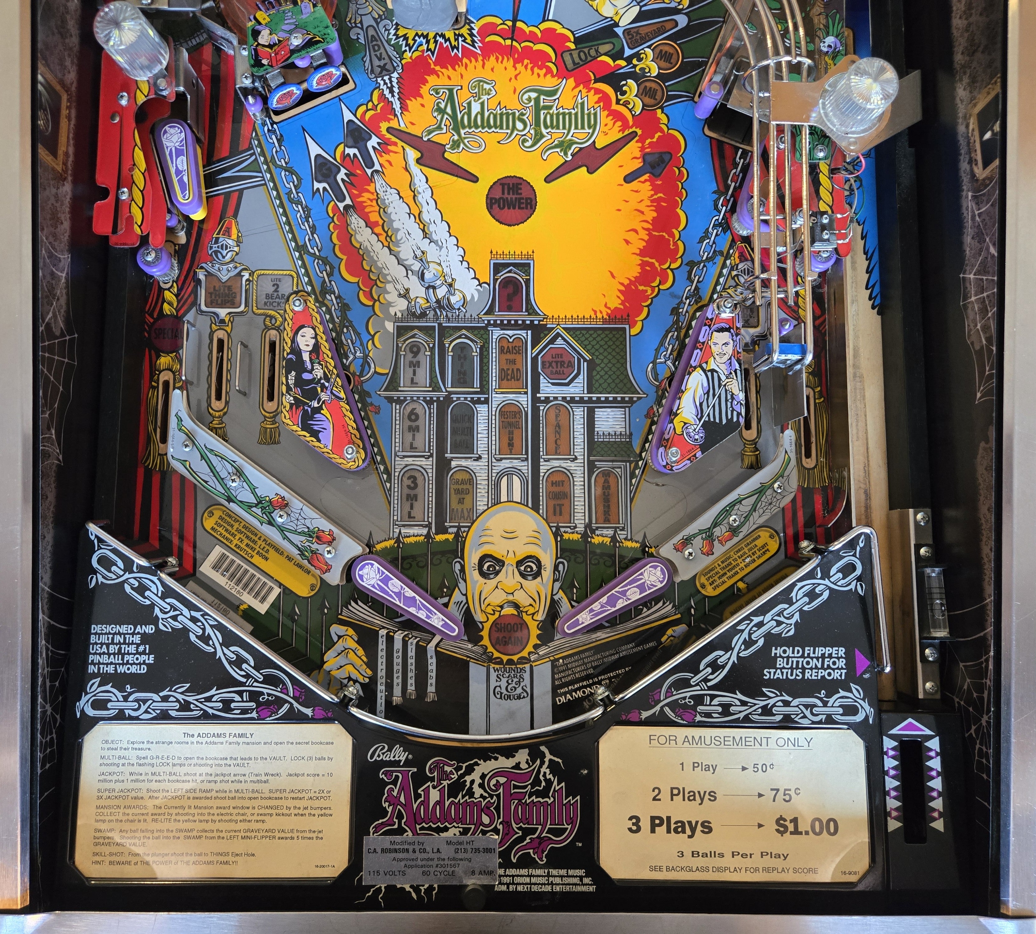 Addams Family (Refurbished & Modded) Bally 1992