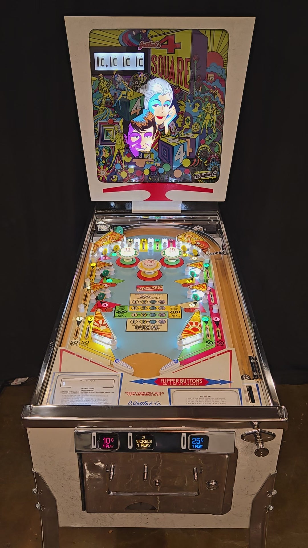 4 Square (Museum Quality Restoration) Gottlieb 1971