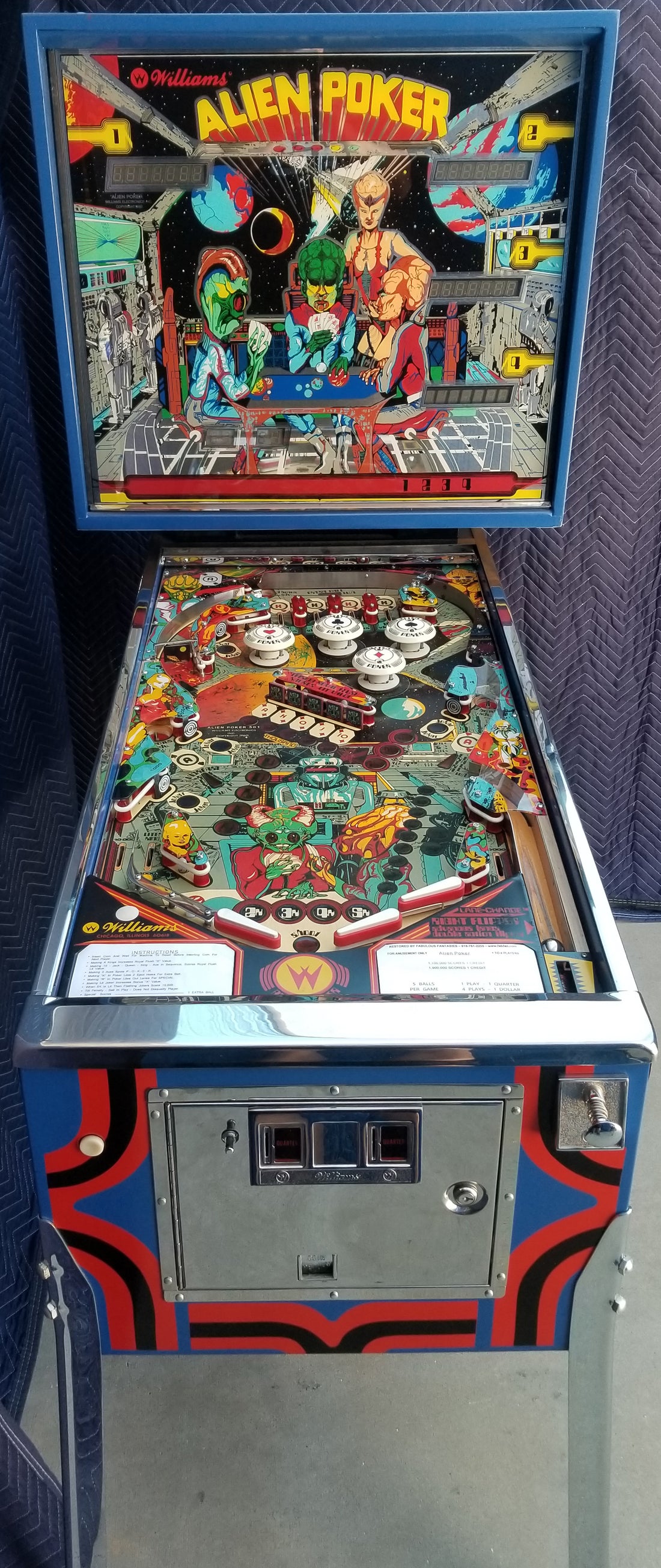 Alien Poker (FULLY RESTORED) Williams 1980 - Pinball805