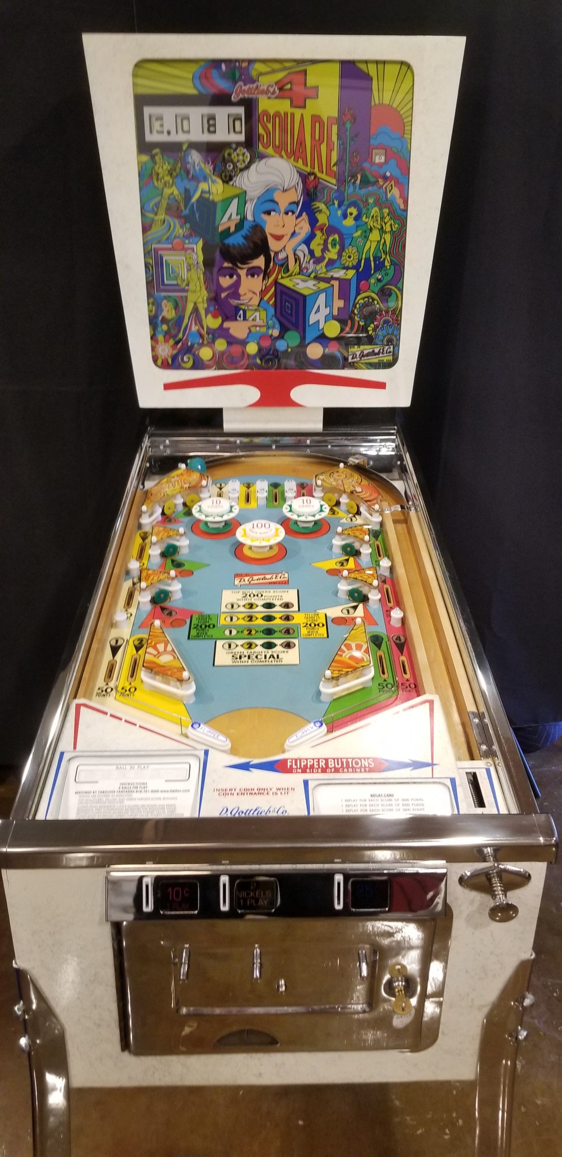 4 Square (FULLY RESTORED) Gottlieb 1971 - Pinball805 