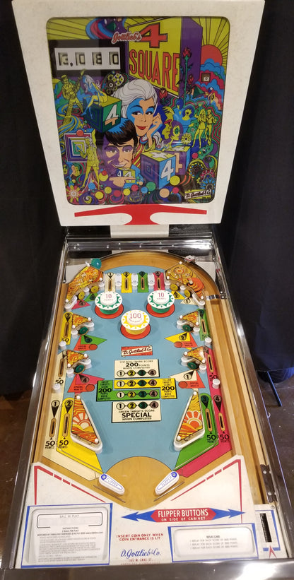 4 Square (FULLY RESTORED) Gottlieb 1971 - Pinball805 