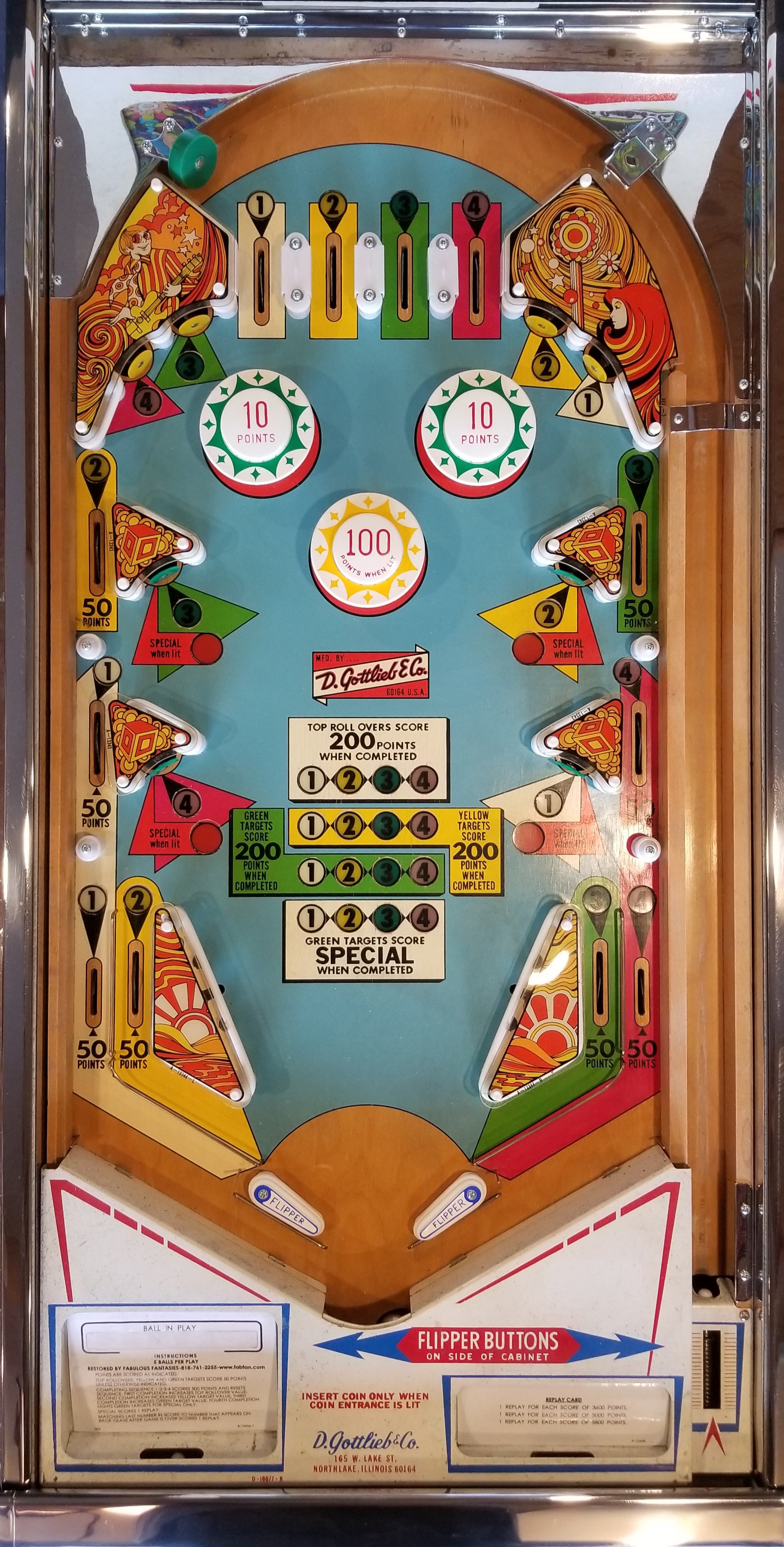 4 Square (FULLY RESTORED) Gottlieb 1971 - Pinball805 