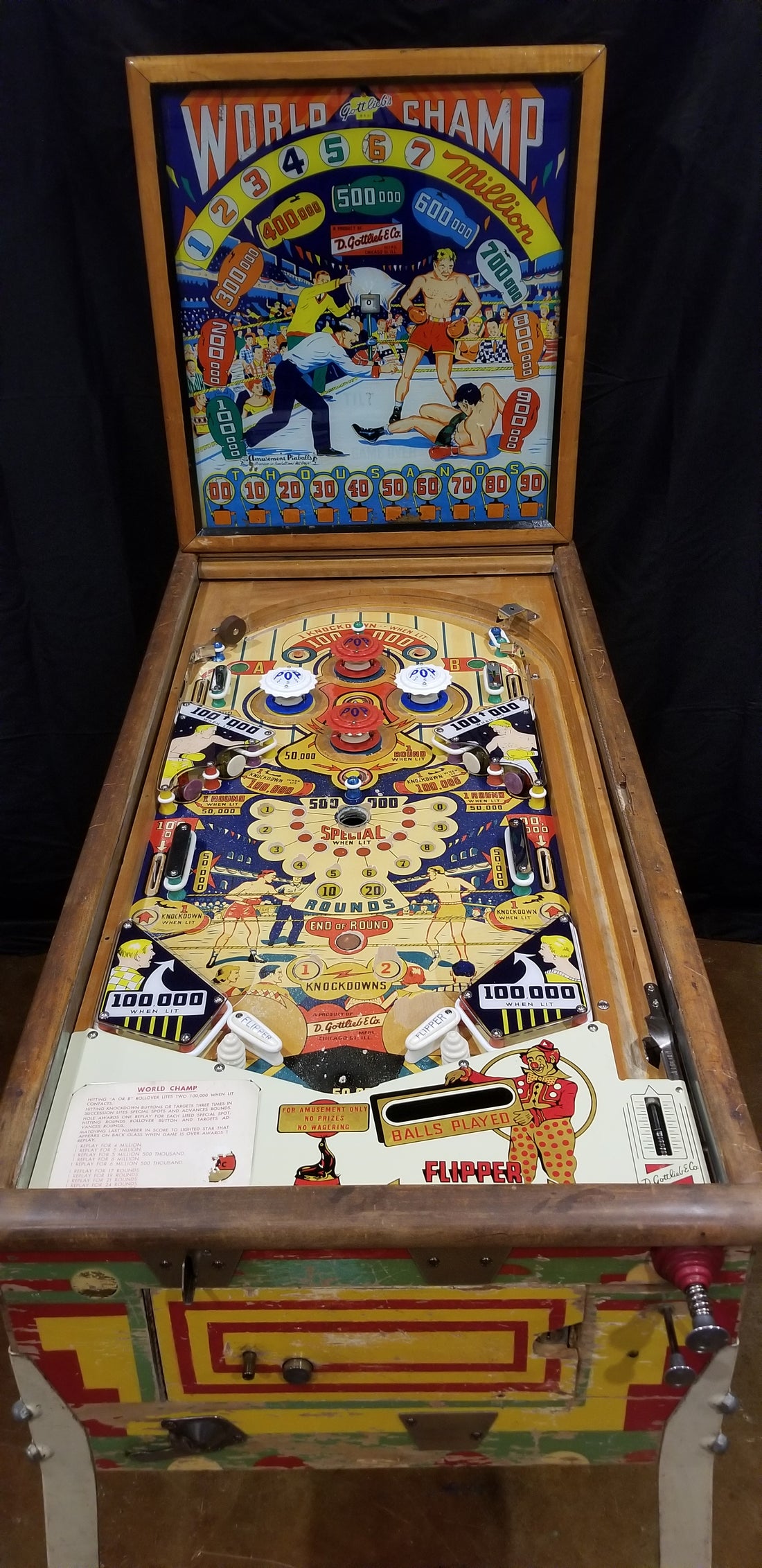 World Champ (Wood Rail) Gottlieb 1957 - Pinball805