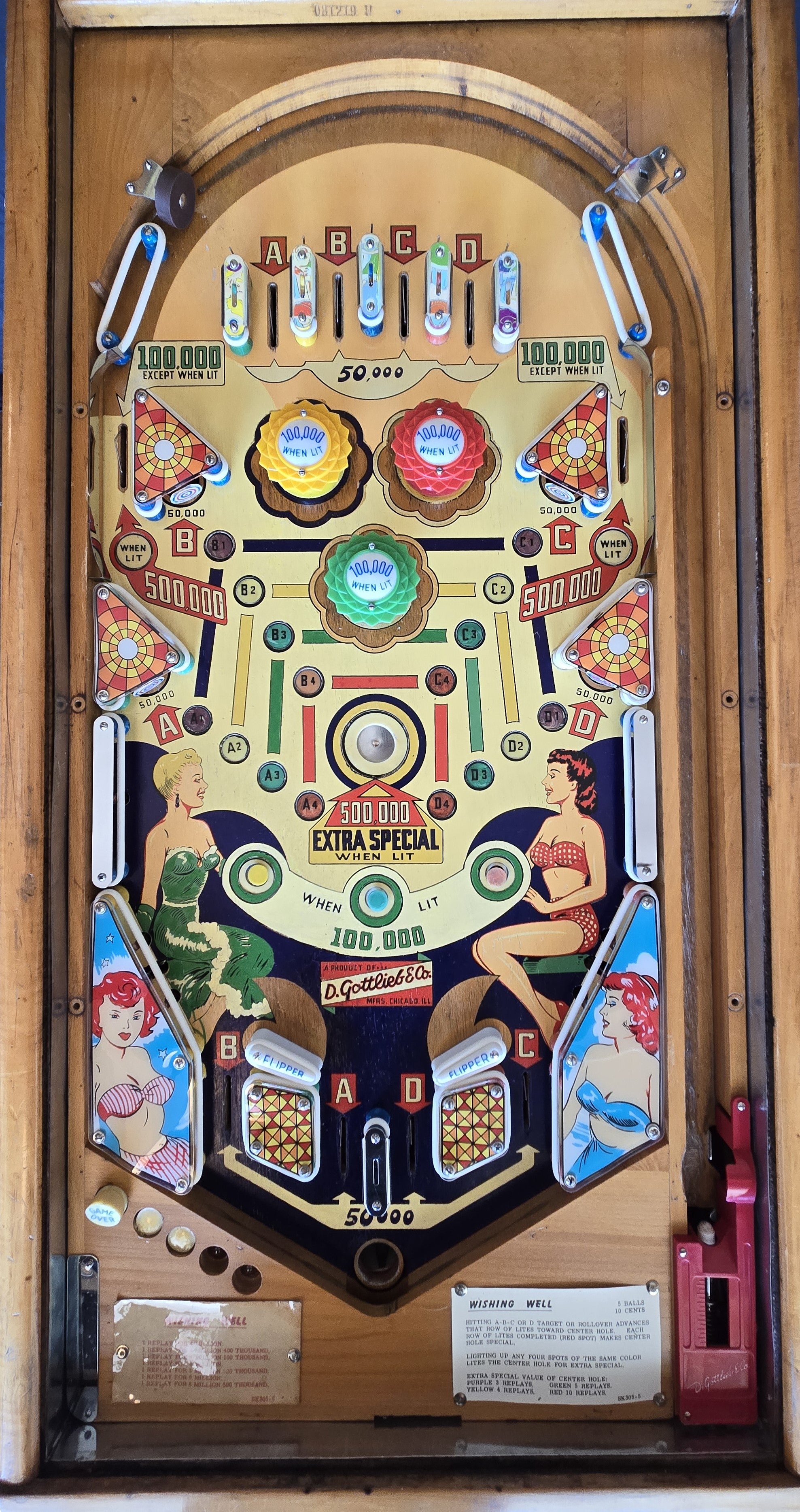 Wishing Well (Refurbished Wood Rail) Gottlieb 1955