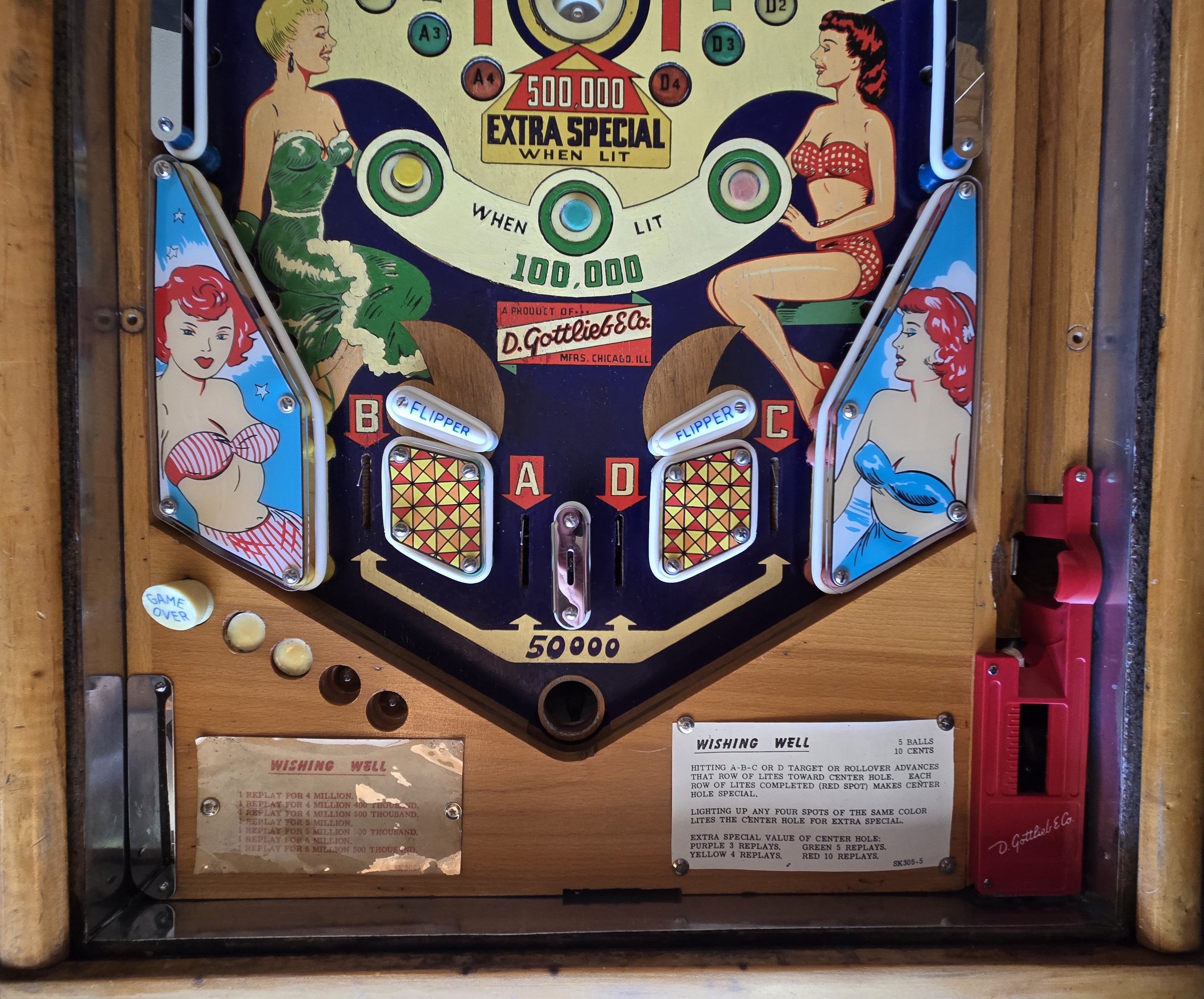 Wishing Well (Refurbished Wood Rail) Gottlieb 1955