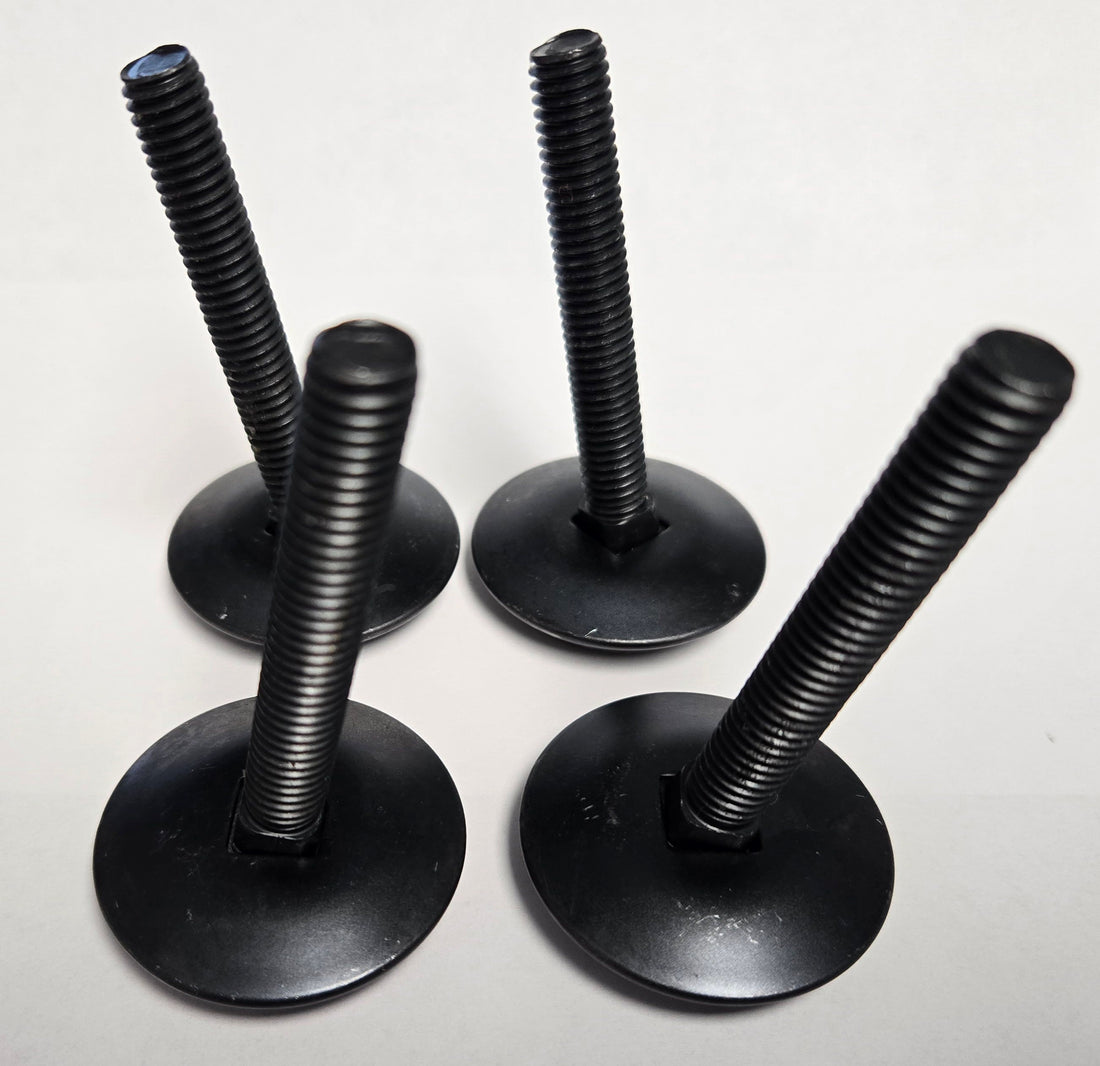 New Set of 4 Heavy Duty 2 1/2&quot; Black Leg Levelers for Pinball &amp; Arcade Cabinet Games