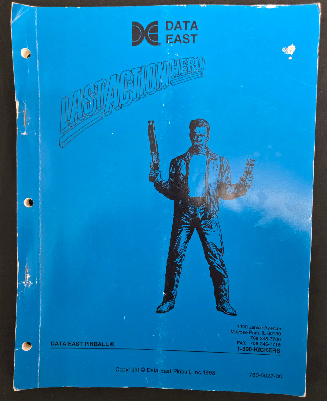 Original 1993 Data East Last Action Hero Pinball Manual & Schematics