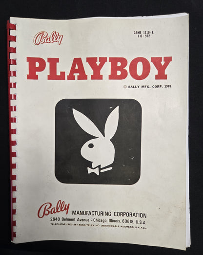 Original 1978 Bally Playboy Pinball Manual &amp; Schematics (Rare Red Binding)