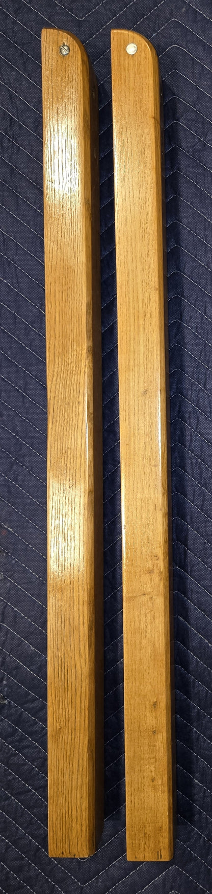 Pair of Reconditioned Antique Wood Pinball Legs for a Woodrail Pinball Machine 31 inch Length