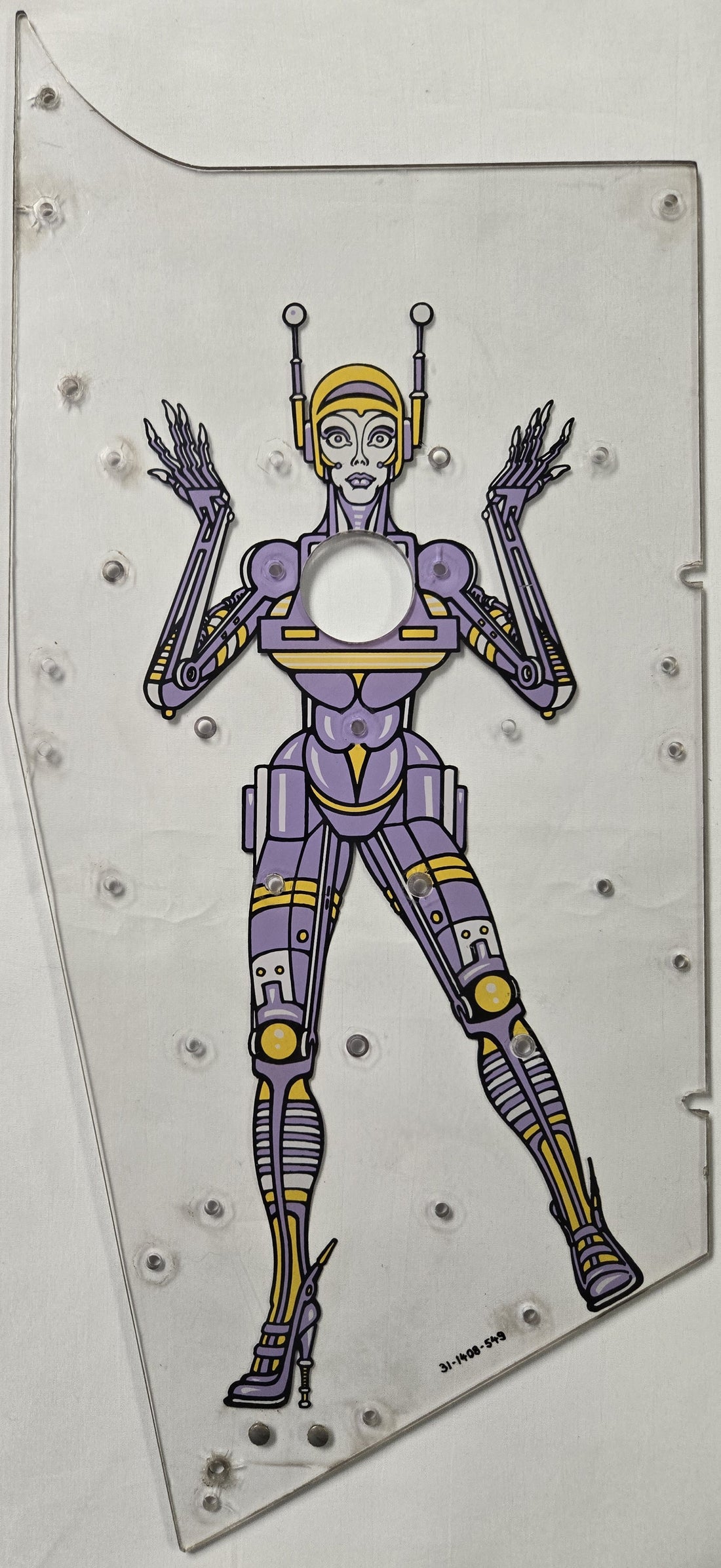 Pinbot Pinball (Williams, 1986) Original Playfield Plastic 31-1408-549 - Mini Playfield