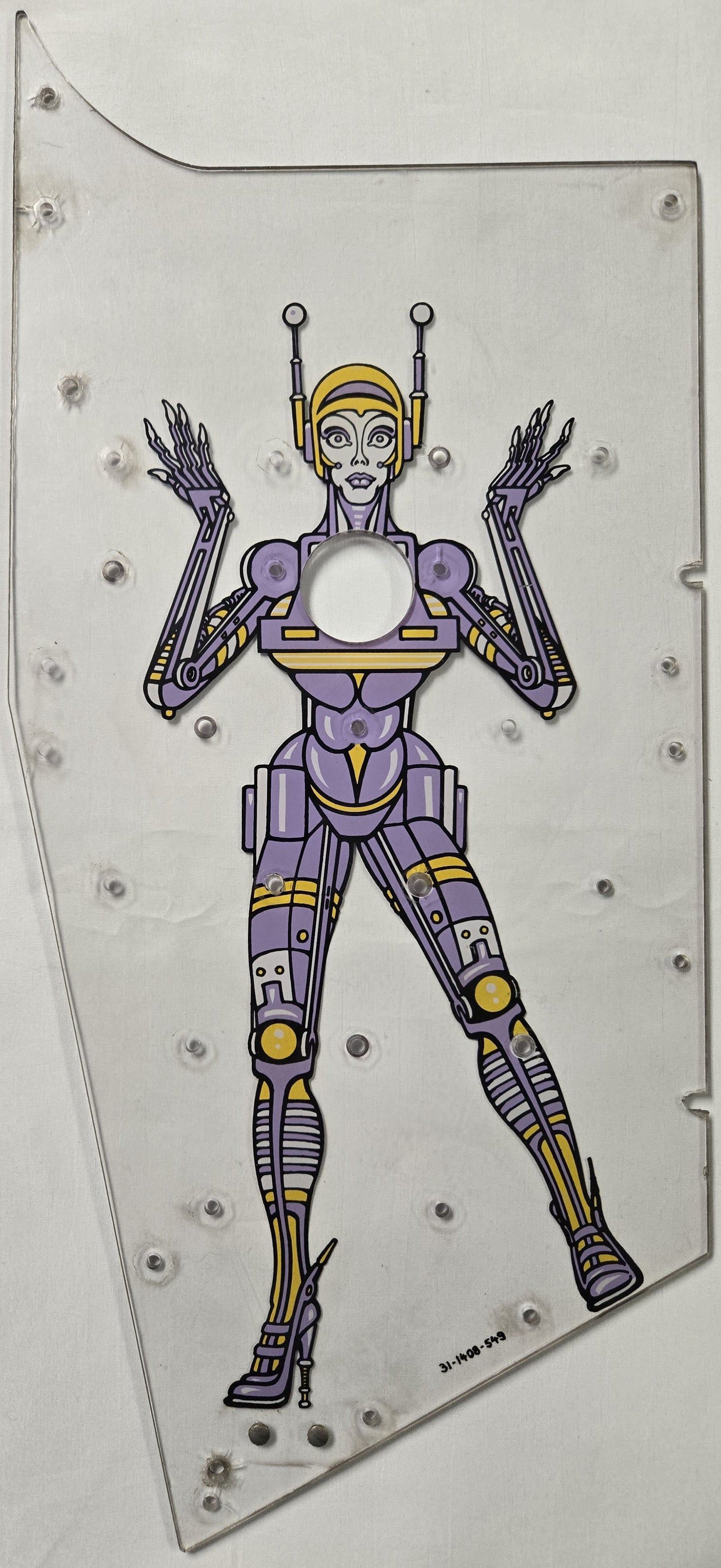 Pinbot Pinball (Williams, 1986) Original Playfield Plastic 31-1408-549 - Mini Playfield