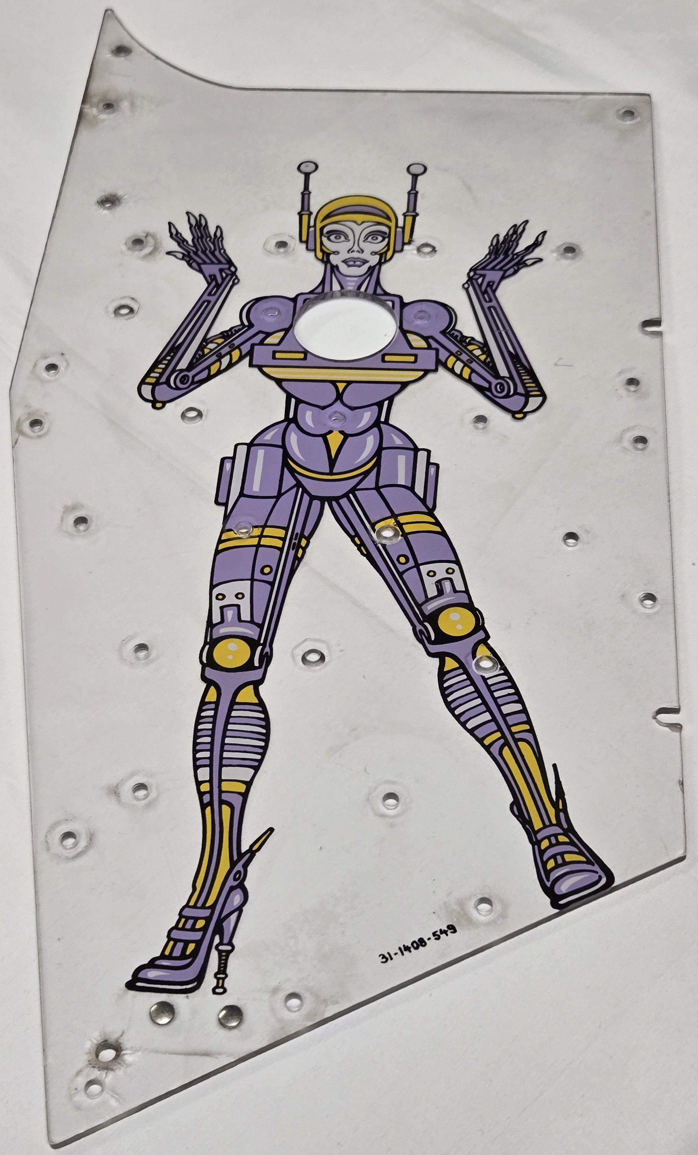 Pinbot Pinball (Williams, 1986) Original Playfield Plastic 31-1408-549 - Mini Playfield