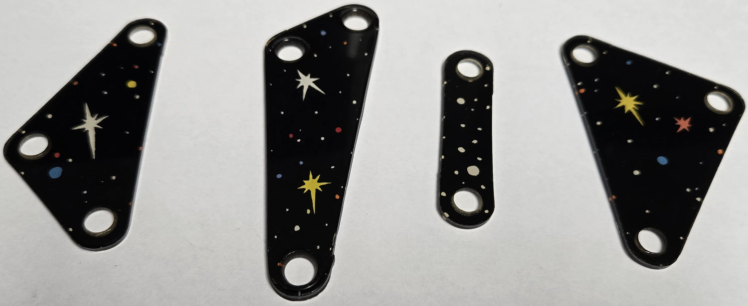 Pinbot Pinball (Williams, 1986) Original Playfield Plastic 549-XX (Set of 4)