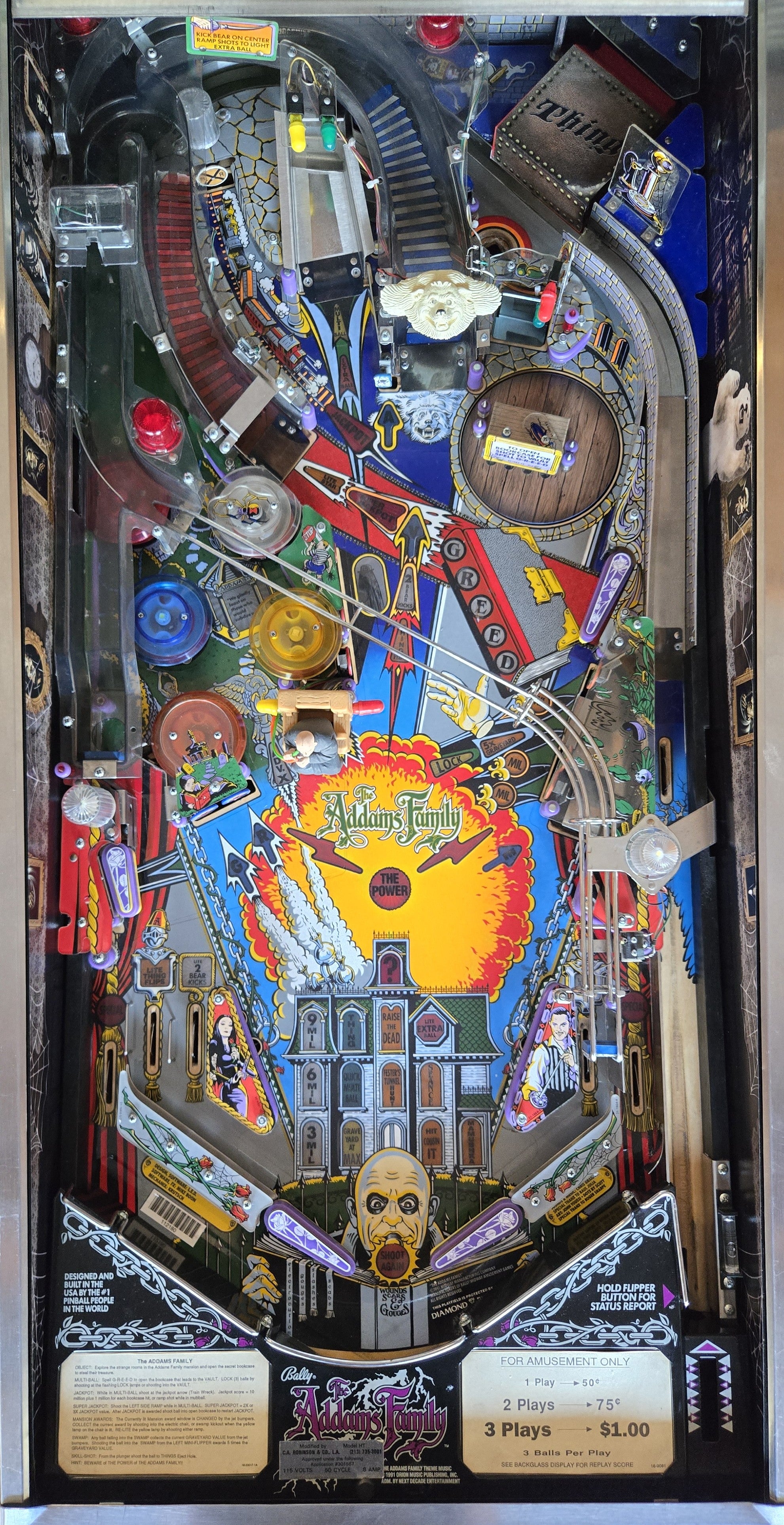 Addams Family (Refurbished &amp; Modded) Bally 1992