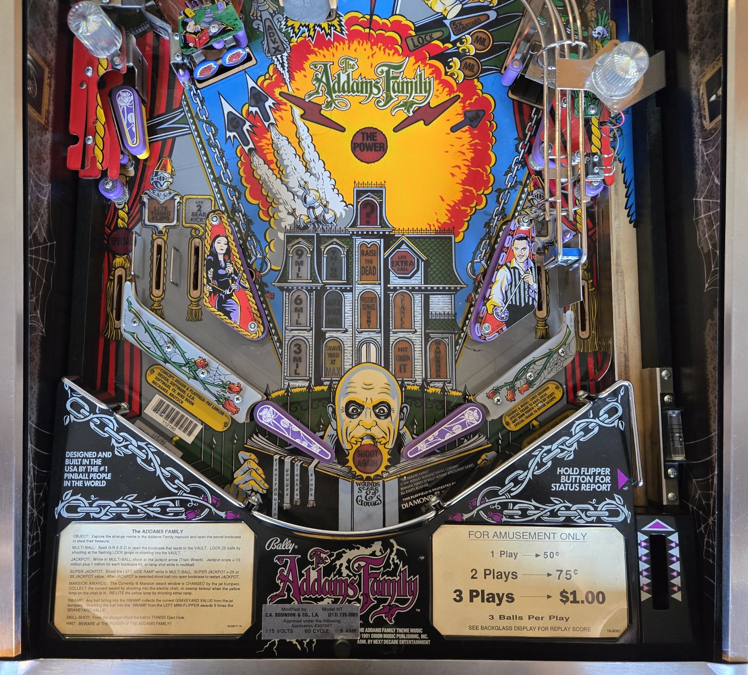 Addams Family (Refurbished &amp; Modded) Bally 1992