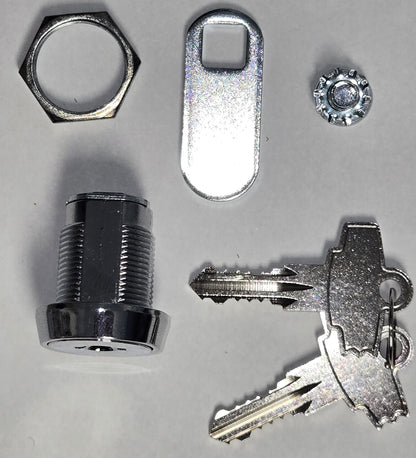Pinball Coin Door Lock Standard 7/8" Length Double Bitted 2 Keys - Keyed Alike 