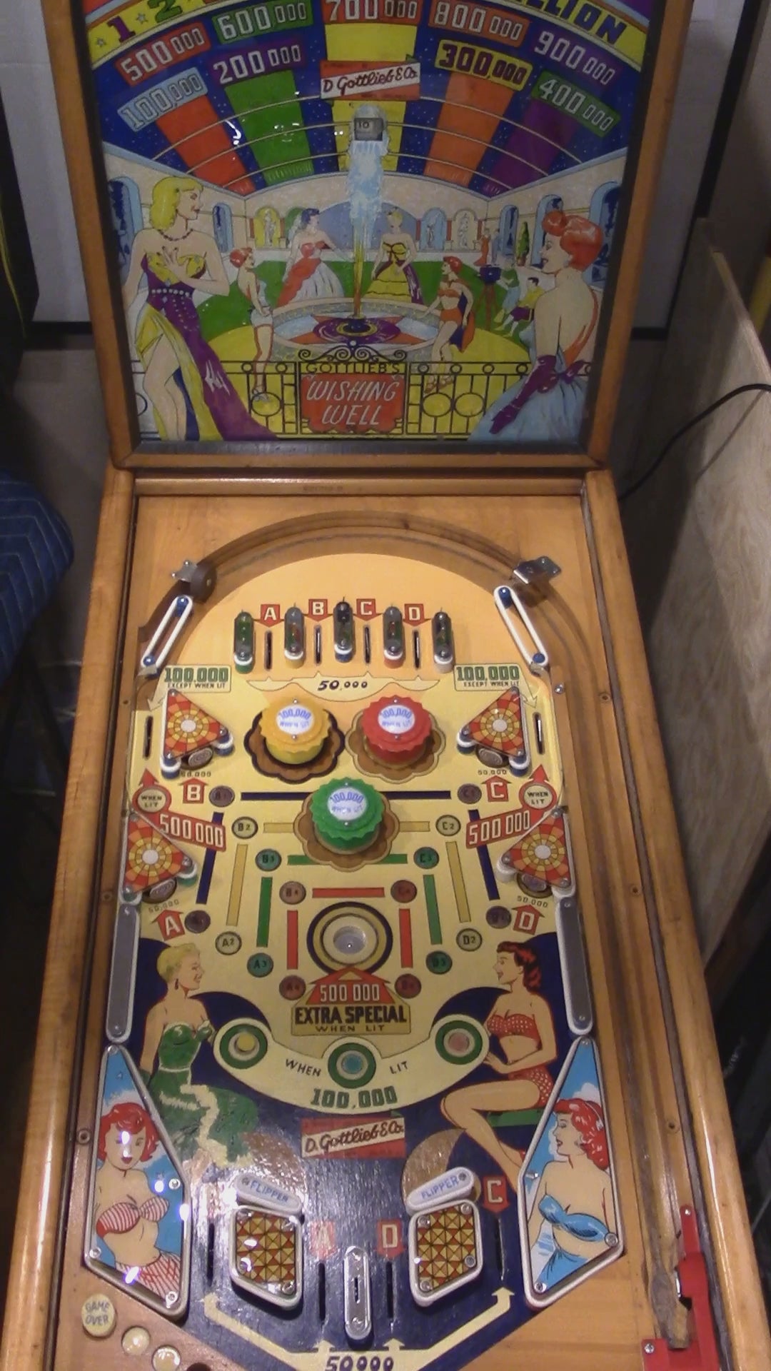 Wishing Well (Refurbished Wood Rail) Gottlieb 1955