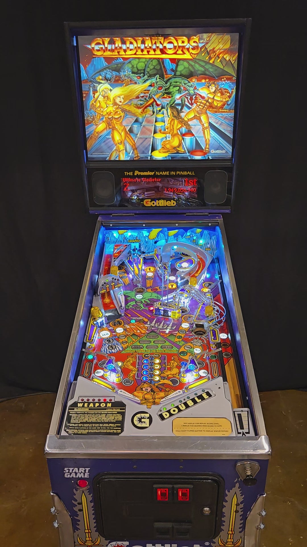 Gladiators (Refurbished) Gottlieb (Premier) 1993