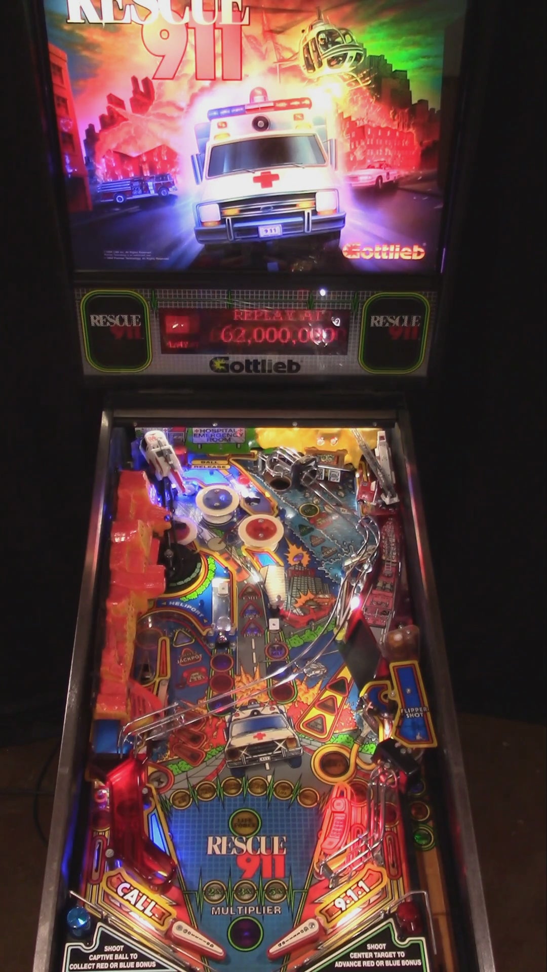 Rescue 911 (Refurbished) Gottlieb 1994